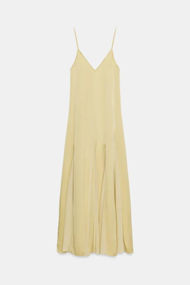 V-Neck Camisole Dress with Adjustable Straps and Godet Detail – image 6