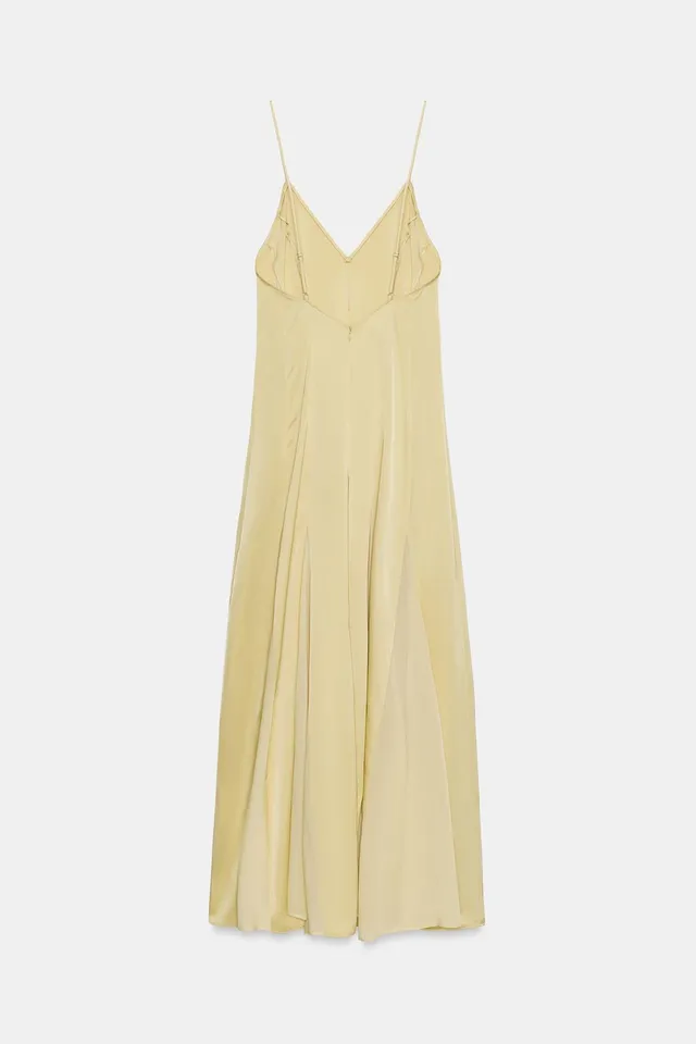 V-Neck Camisole Dress with Adjustable Straps and Godet Detail – image 7