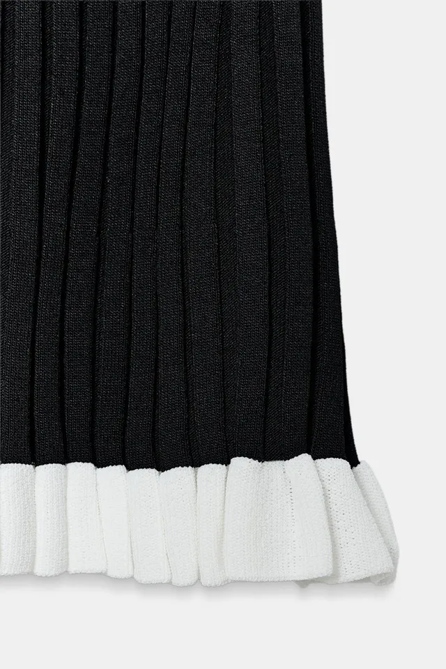 Women's Short Ribbed Knit Boat Neck Dress – image 7