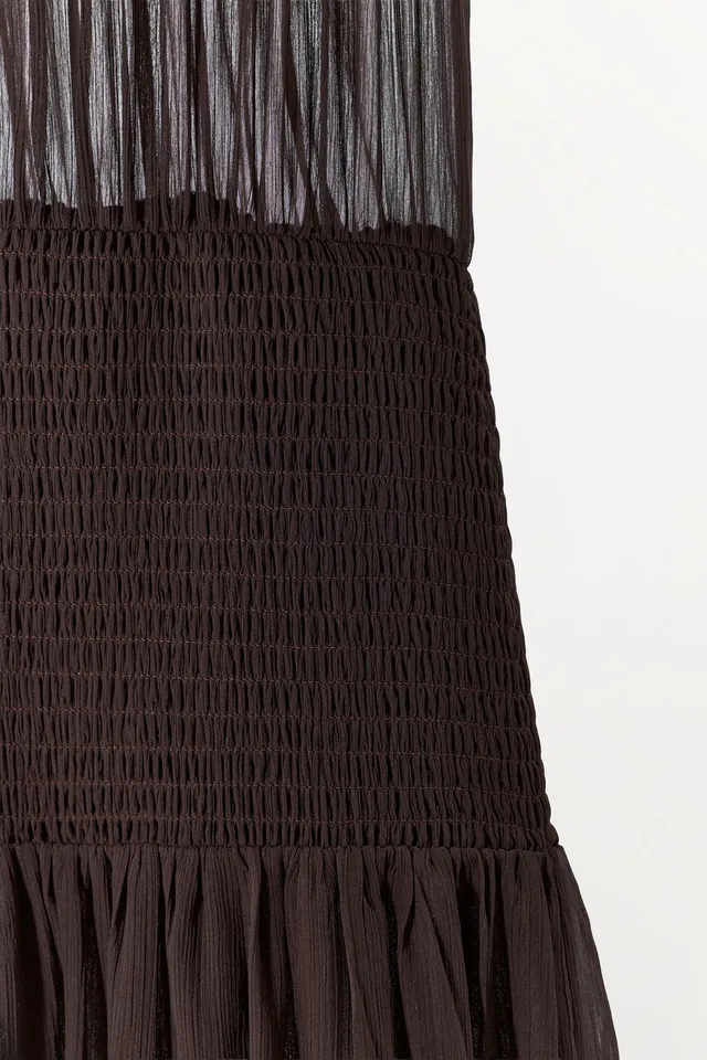 Long V-Neck Lace Appliqué Dress with Thin Straps and Lining – image 10