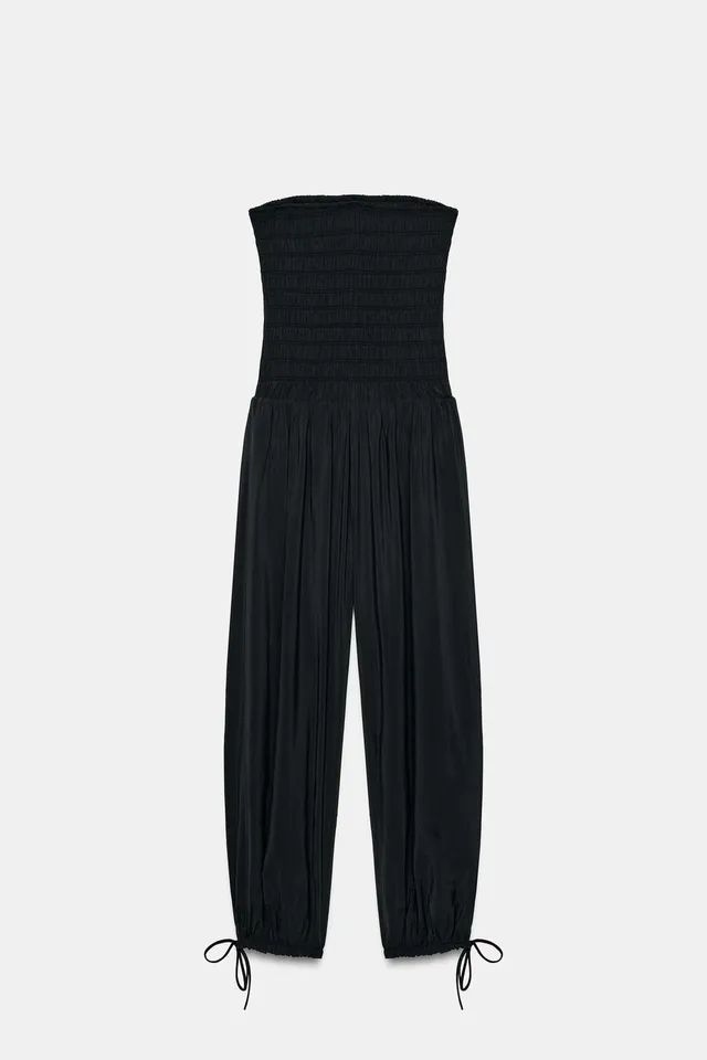 Strapless Jumpsuit with Gathered Detail and Adjustable Tie-Up Hem – image 6