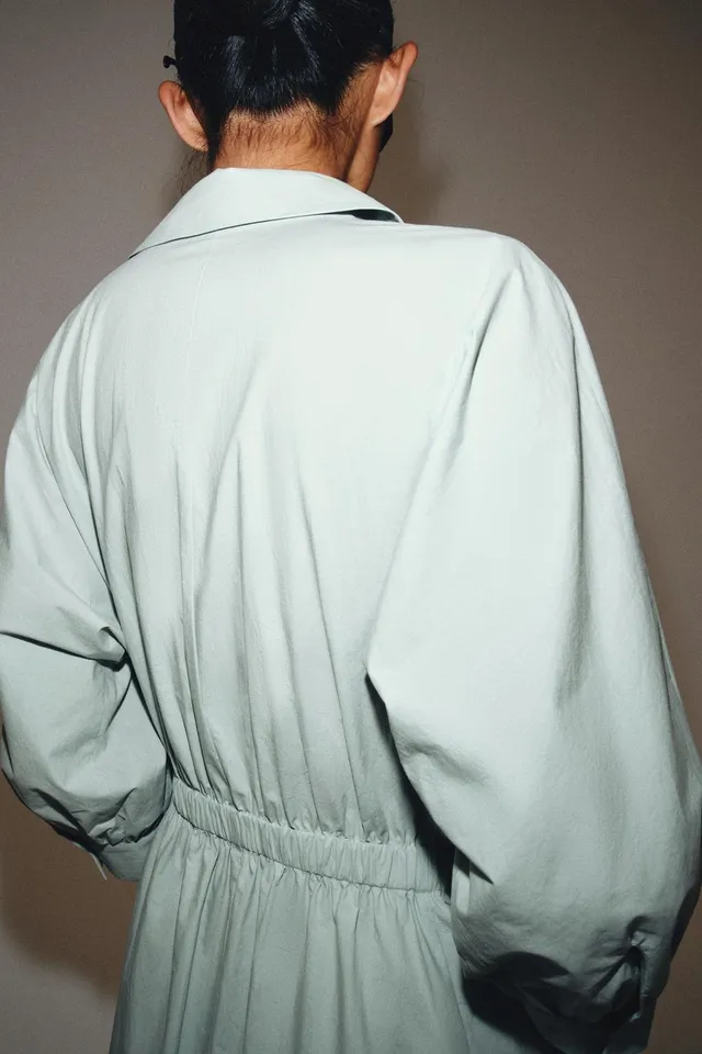 Midi Shirt Dress with Puff Sleeves and Elasticated Back Waist – image 4