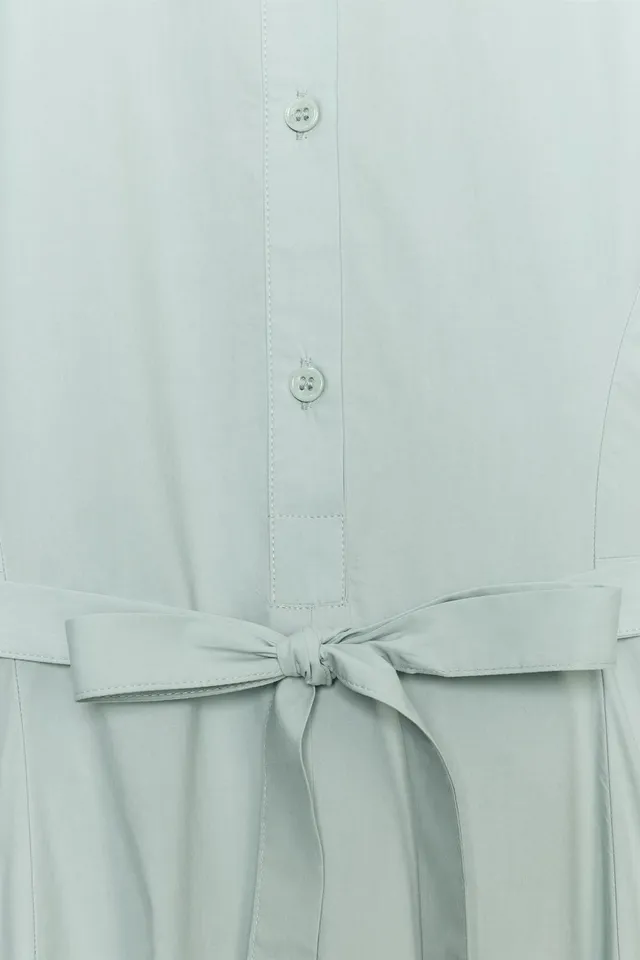 Midi Shirt Dress with Puff Sleeves and Elasticated Back Waist – image 8