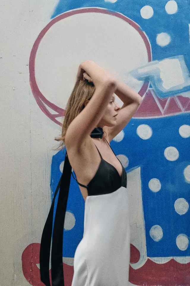 Long Camisole Dress with Scarf Print and Adjustable Straps – image 7