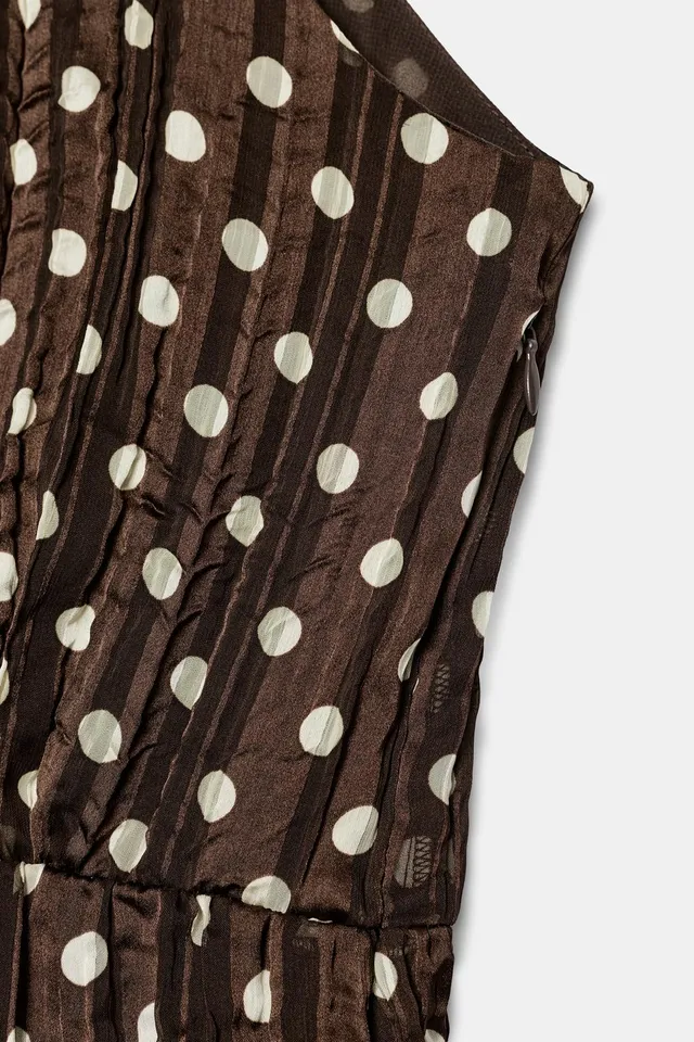 Polka Dot Midi Dress with Bow Detail – image 10