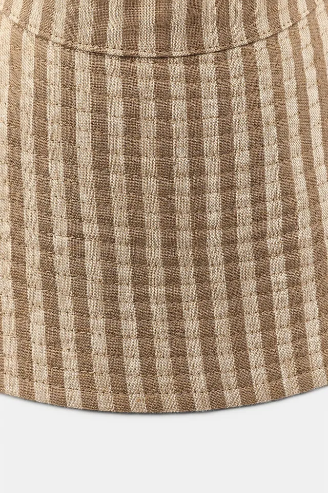 Linen Reversible Striped Hat – image 5
