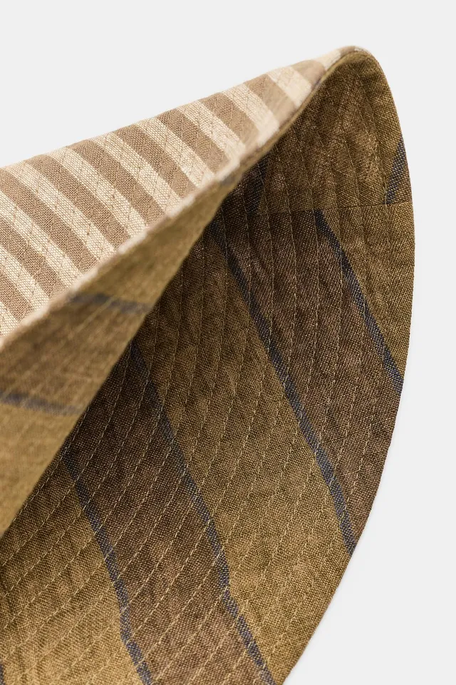 Linen Reversible Striped Hat – image 8