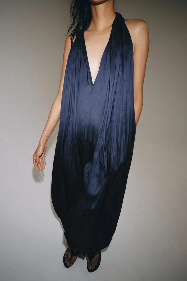 Satin Halter Jumpsuit with Open Back and Cuffed Hem – image 7