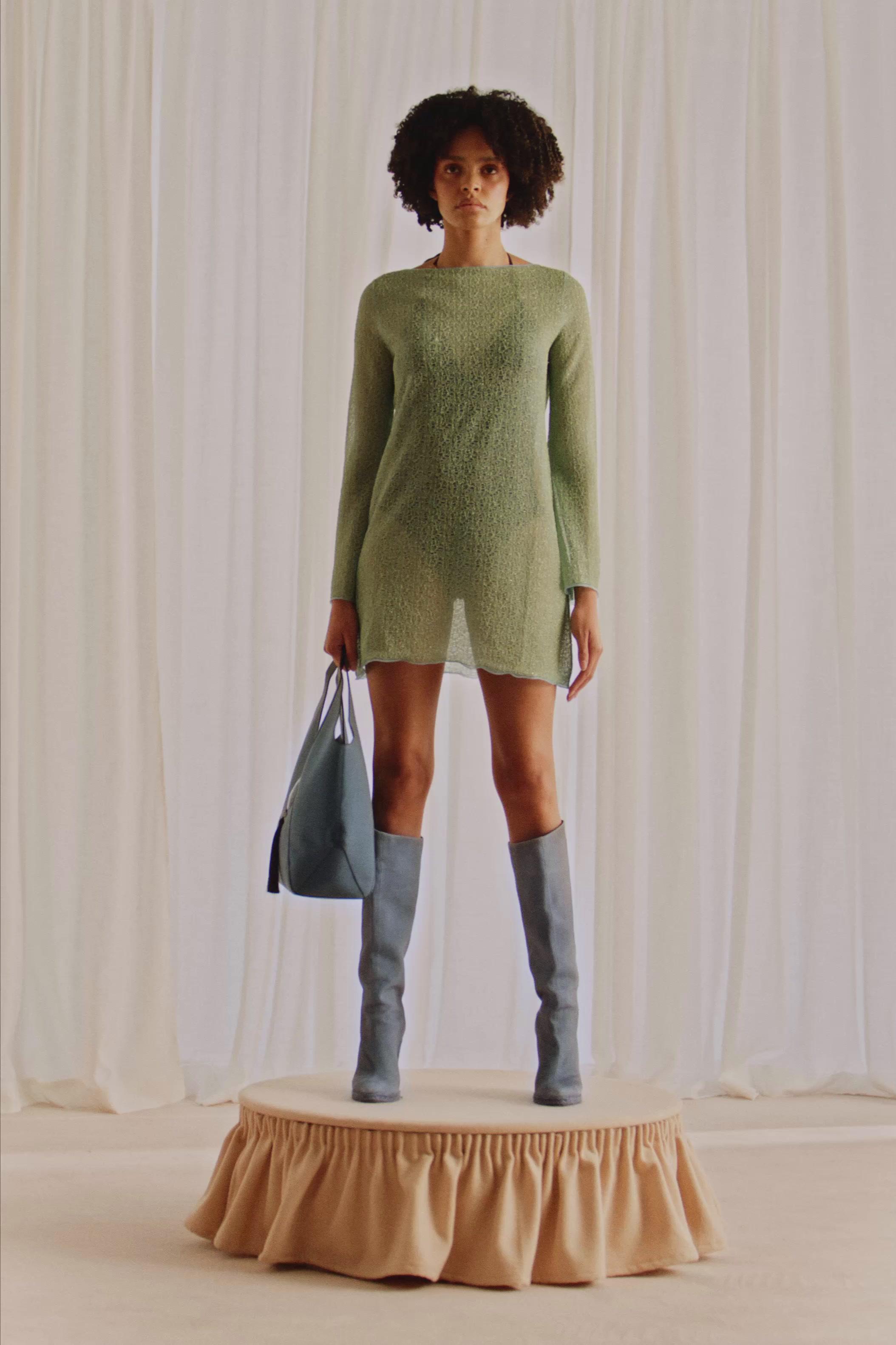 Semi-Sheer Knit Dress