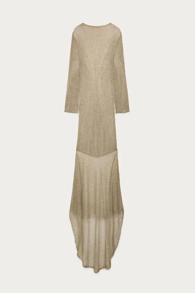 MARISA BERENSON X ZARA Metallic Knit Long Dress – image 4