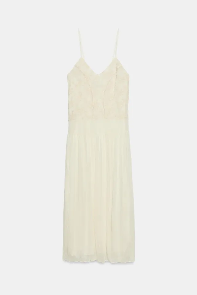 Long Embroidered Camisole Dress with Thin Adjustable Straps – image 6