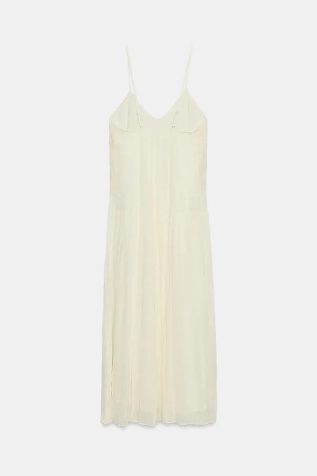 Long Embroidered Camisole Dress with Thin Adjustable Straps – image 7