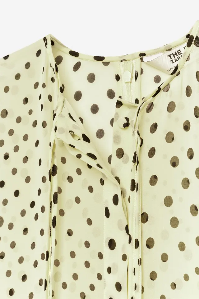 Midi Polka Dot Dress with Round Neck and Short Sleeves by Zara – image 10