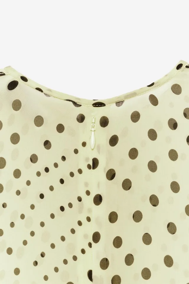 Midi Polka Dot Dress with Round Neck and Short Sleeves by Zara – image 11
