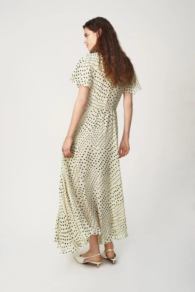 Midi Polka Dot Dress with Round Neck and Short Sleeves by Zara – image 4