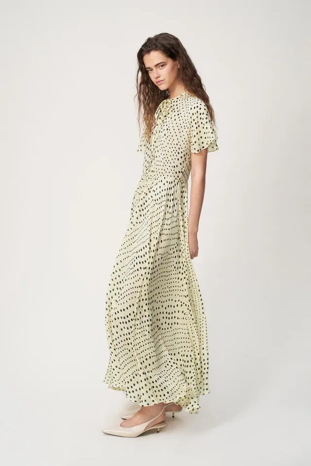 Midi Polka Dot Dress with Round Neck and Short Sleeves by Zara – image 5