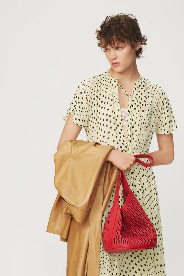 Midi Polka Dot Dress with Round Neck and Short Sleeves by Zara – image 6