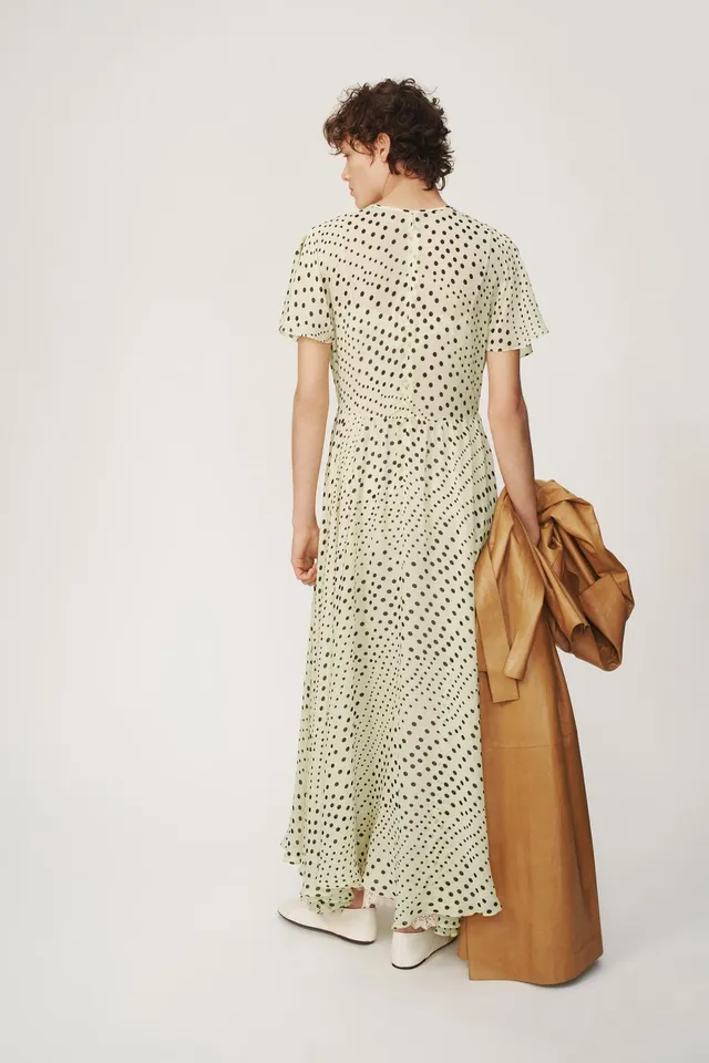 Midi Polka Dot Dress with Round Neck and Short Sleeves by Zara – image 7