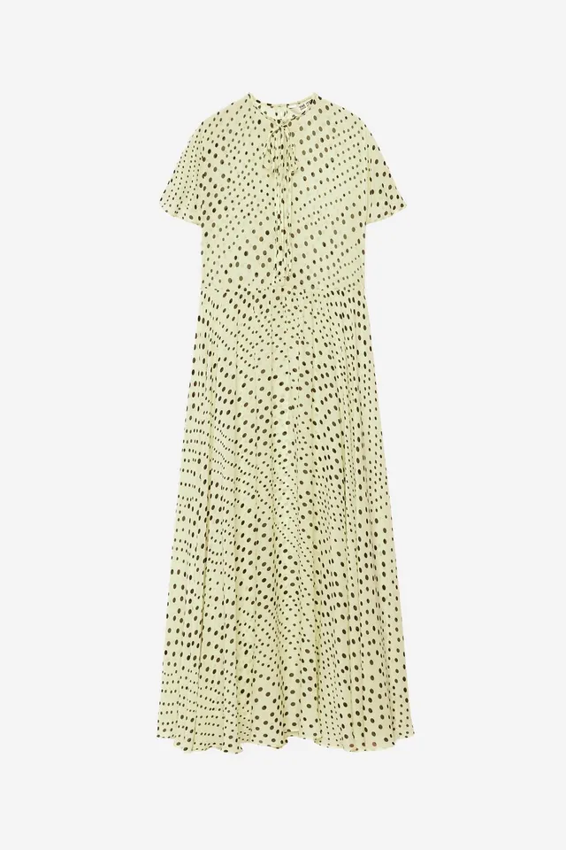 Midi Polka Dot Dress with Round Neck and Short Sleeves by Zara – image 8