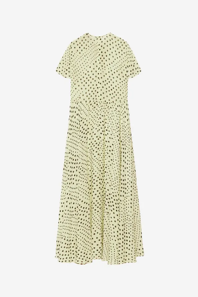 Midi Polka Dot Dress with Round Neck and Short Sleeves by Zara – image 9