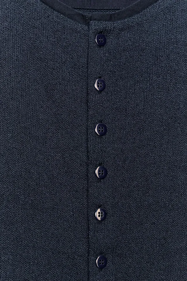 Viscose Henley Waistcoat with Front Button Fastening – image 7