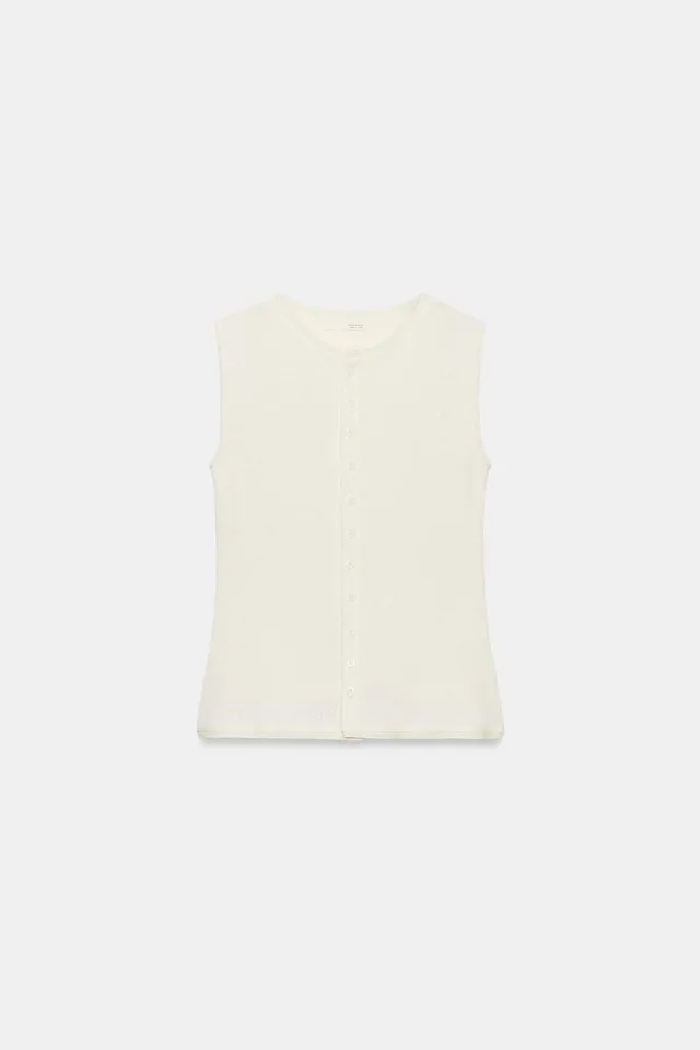 Viscose Henley Waistcoat with Front Button Fastening – image 6