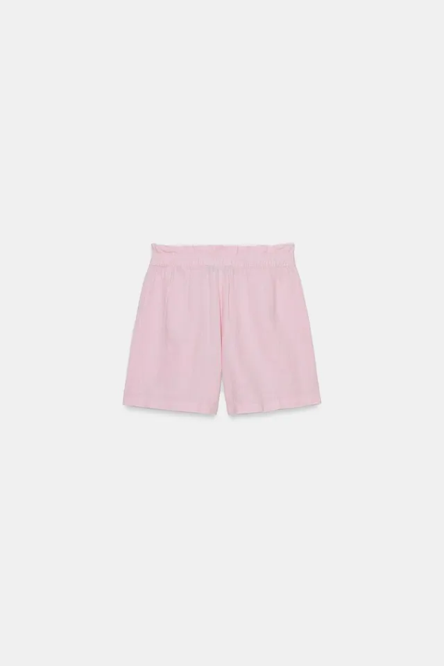 Linen Shorts with Elastic Waistband and Drawstring Closure – image 5