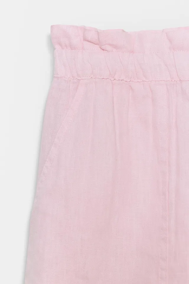 Linen Shorts with Elastic Waistband and Drawstring Closure – image 6