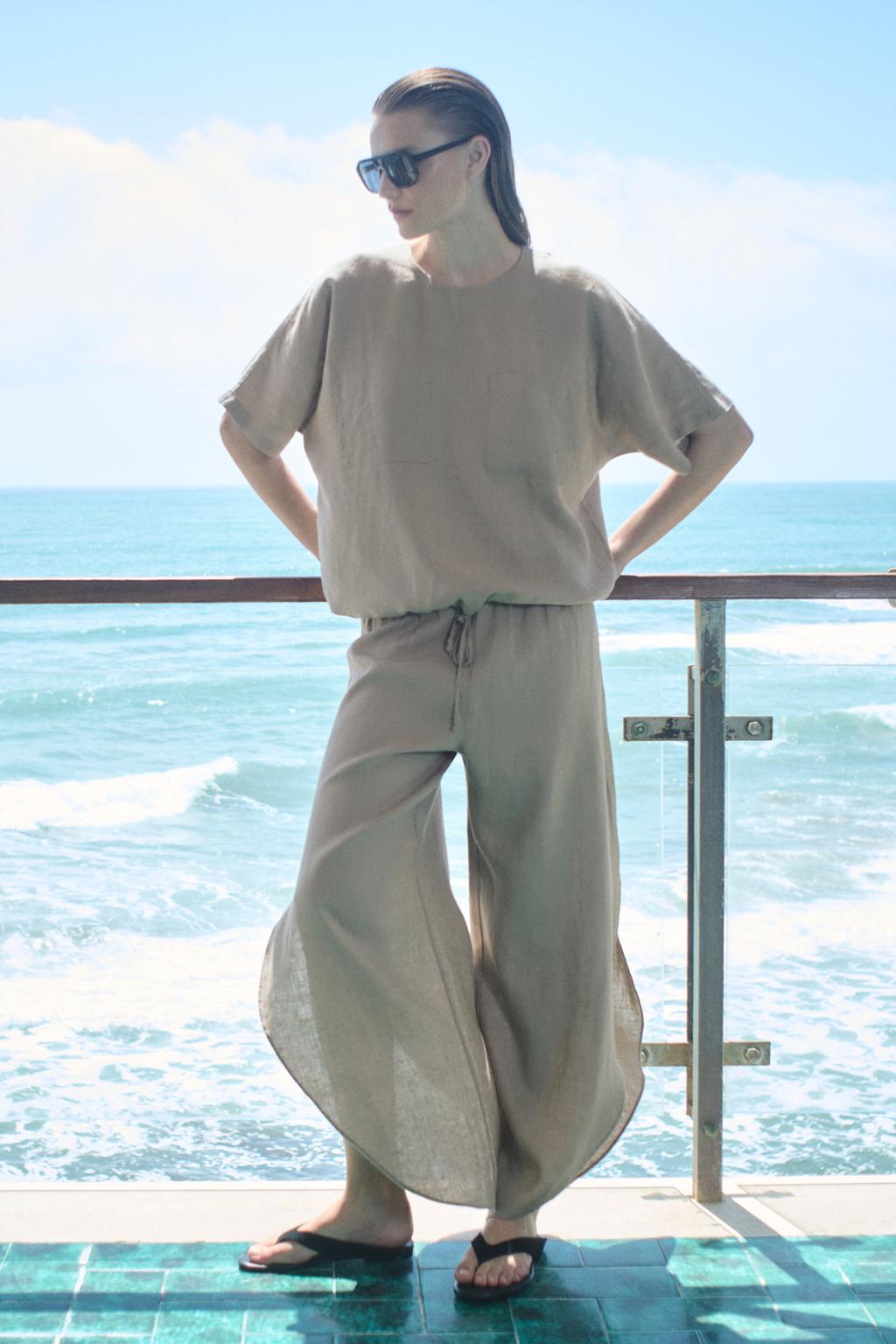 100% Linen Trousers with Vents