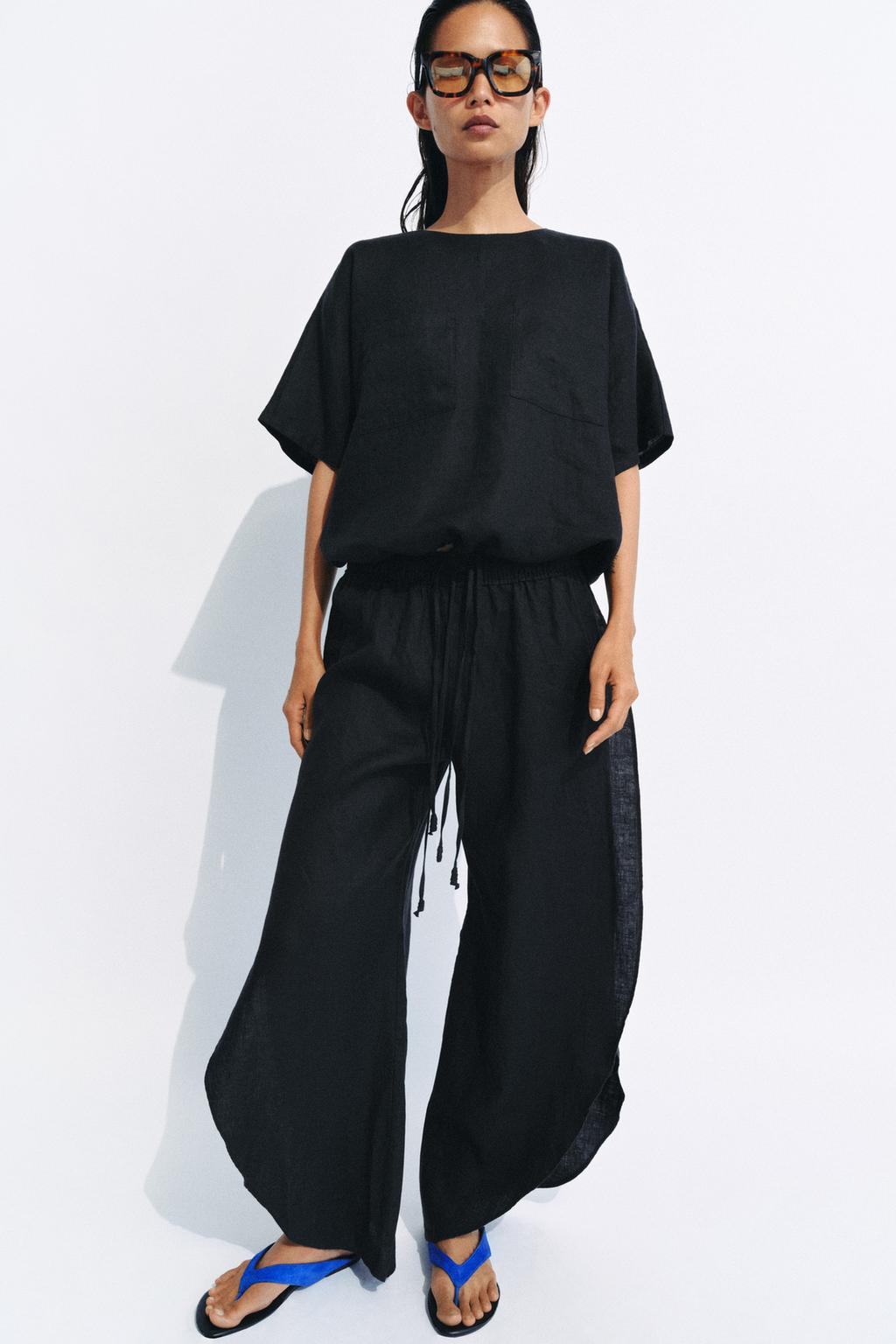 100% Linen Trousers with Vents