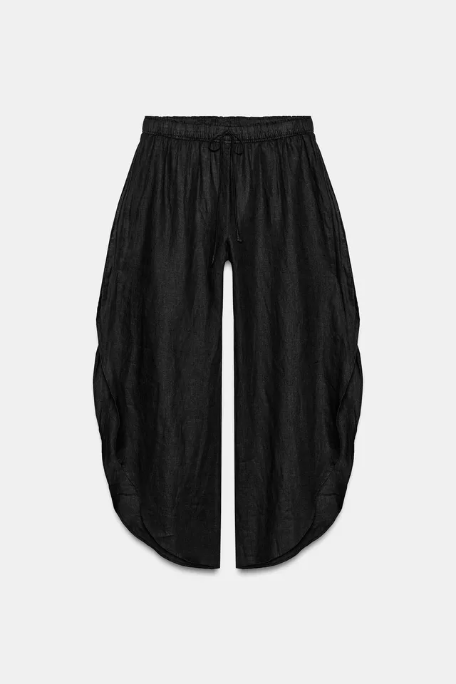 بنطلون كتان 100% بفتحات ZW COLLECTION – صورة 5