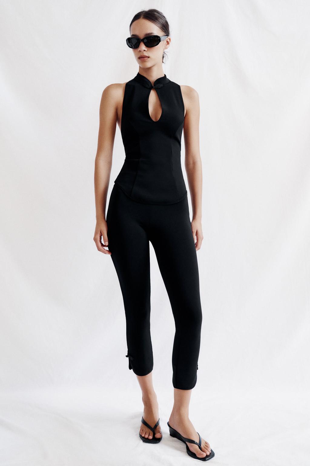 Frog Fastening Halter Neck Top