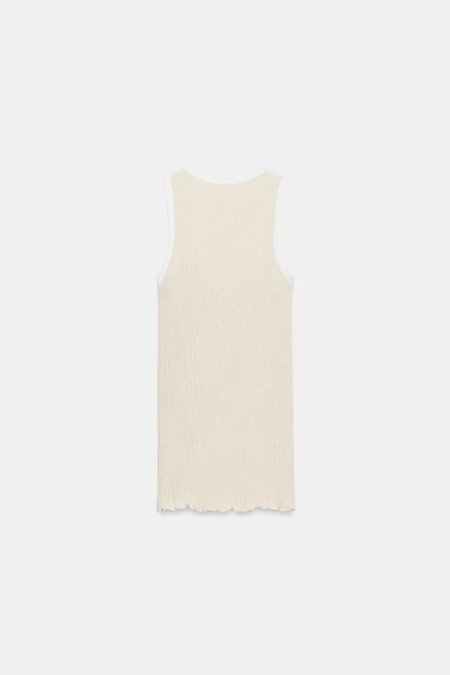 Cotton Blend Sleeveless Top with Contrast Piping – image 8
