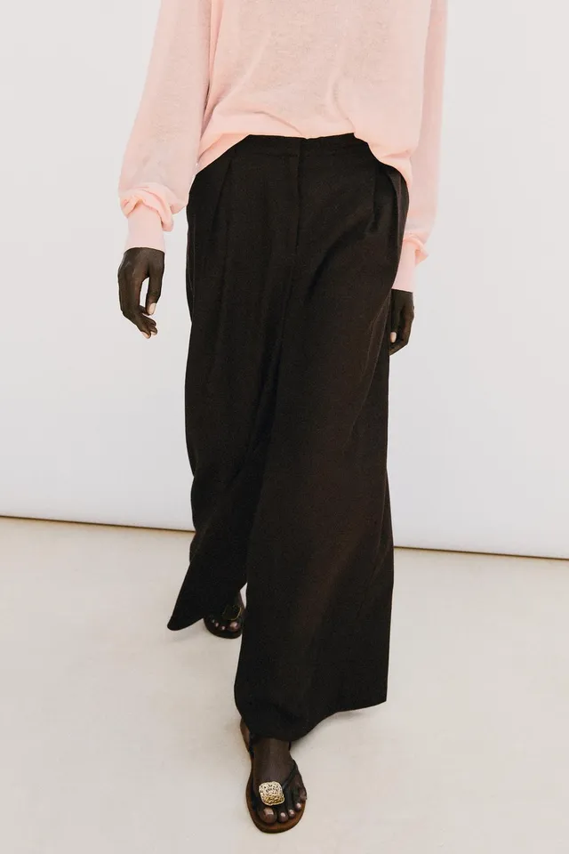 Linen Blend Wide-Leg Trousers – image 2