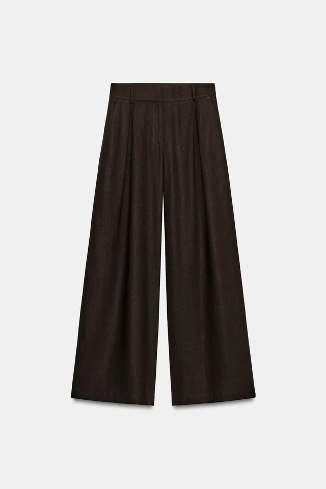 Linen Blend Wide-Leg Trousers – image 6