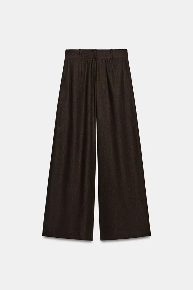 Linen Blend Wide-Leg Trousers – image 7