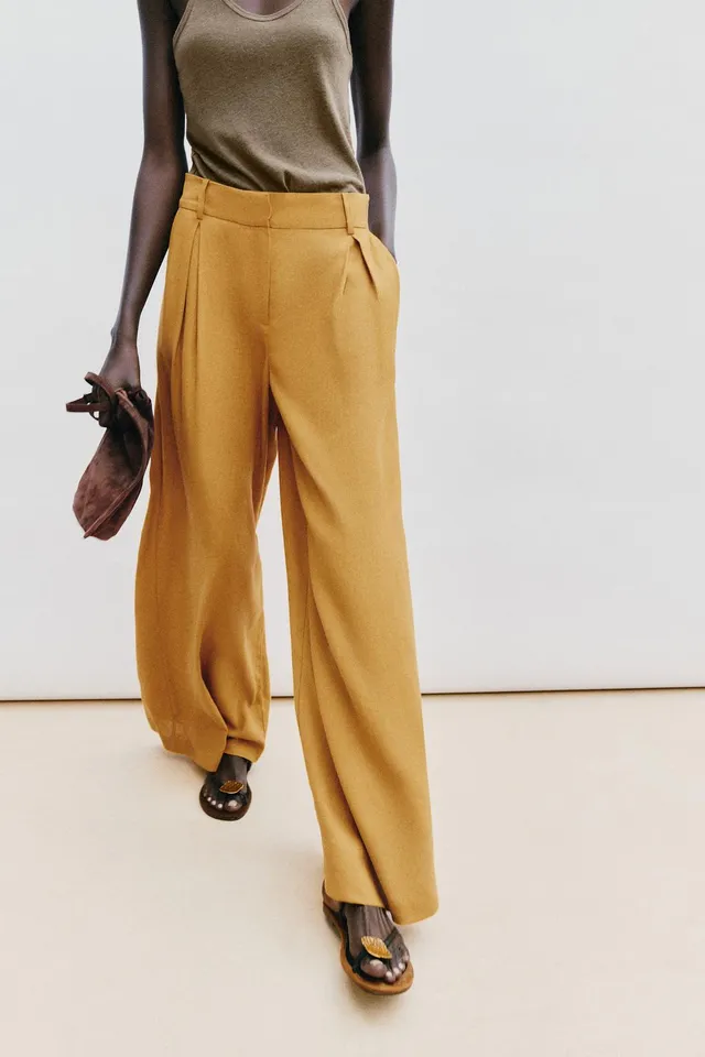 Linen Blend Wide-Leg Trousers – image 6