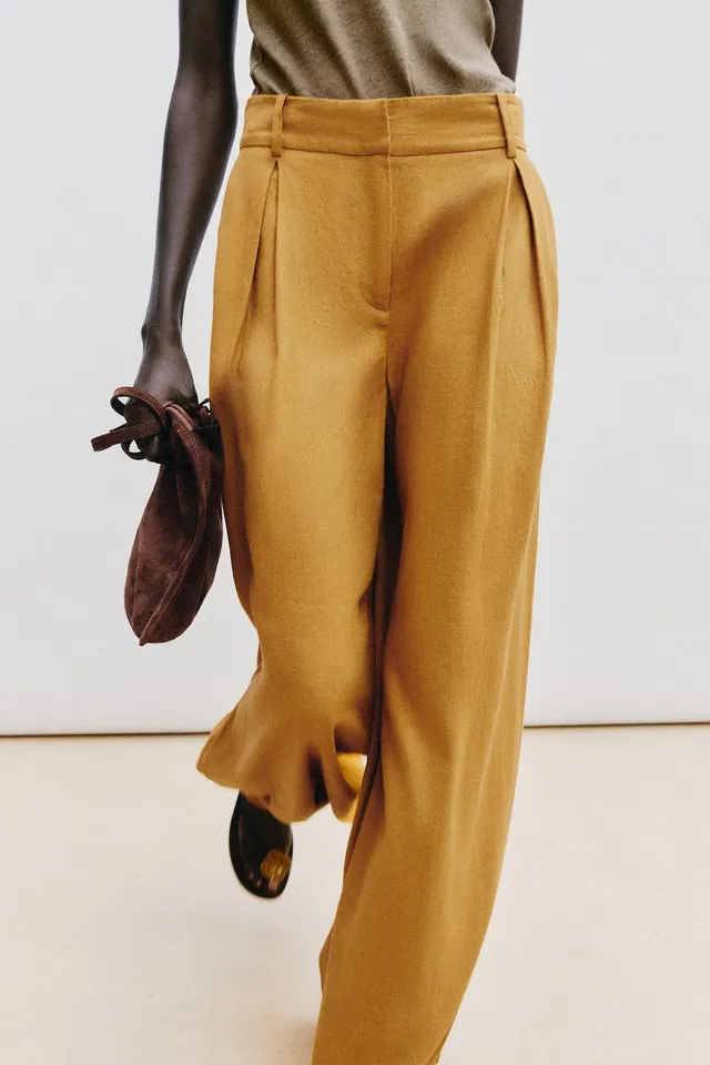 Linen Blend Wide-Leg Trousers – image 7