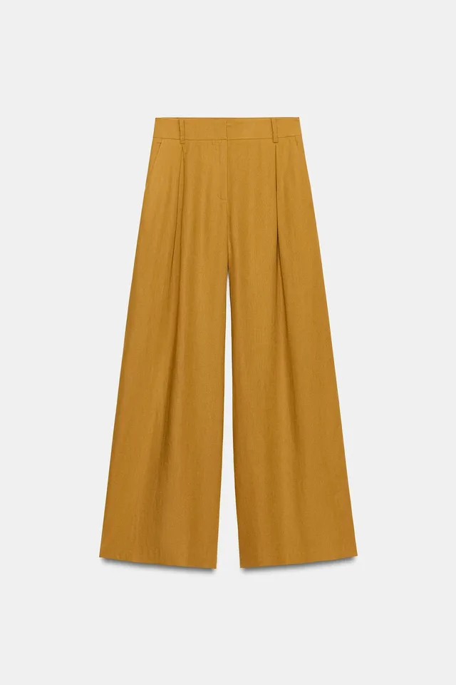 Linen Blend Wide-Leg Trousers – image 8