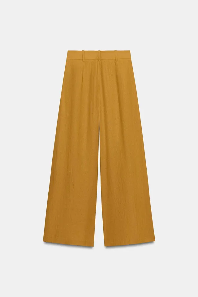 Linen Blend Wide-Leg Trousers – image 9