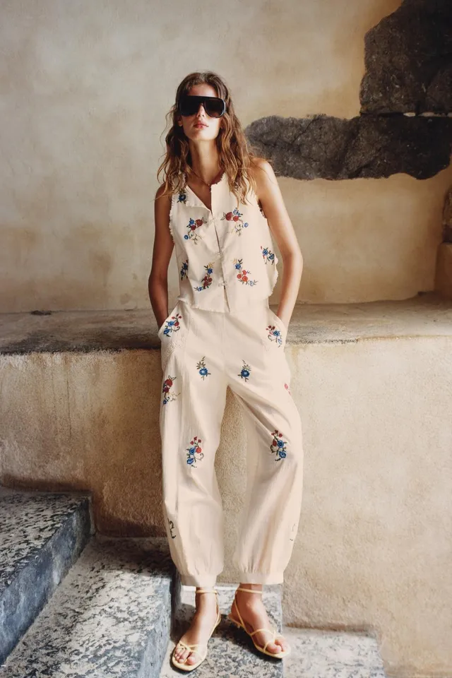 Embroidered Waistcoat Top
