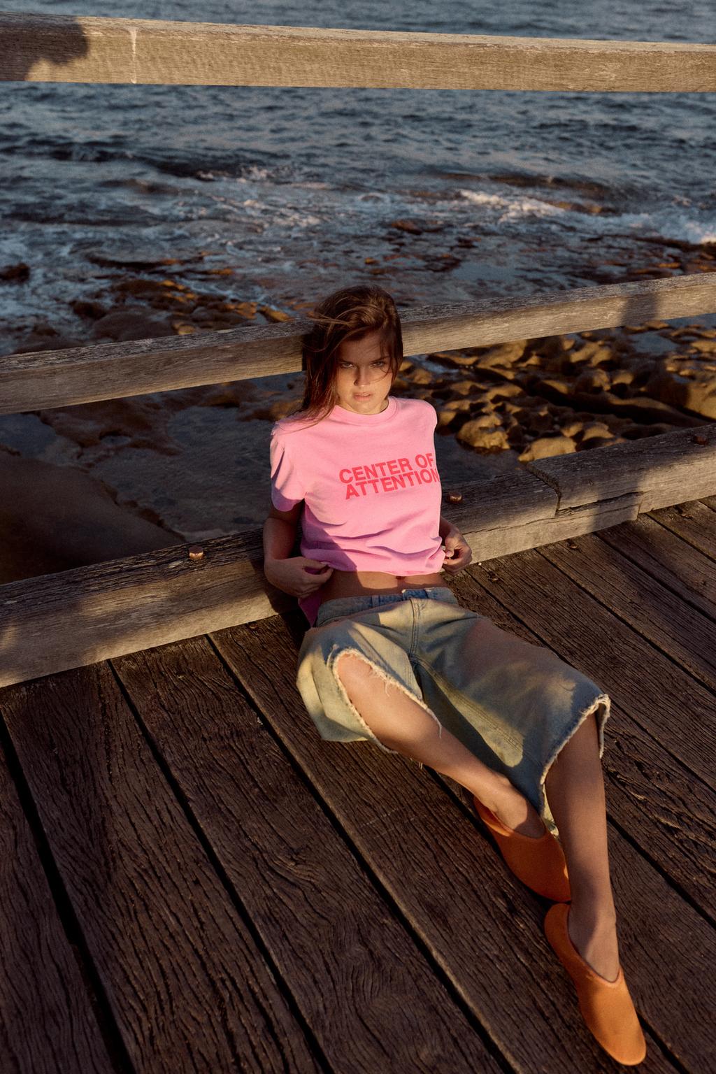 Washed Slogan T-Shirt