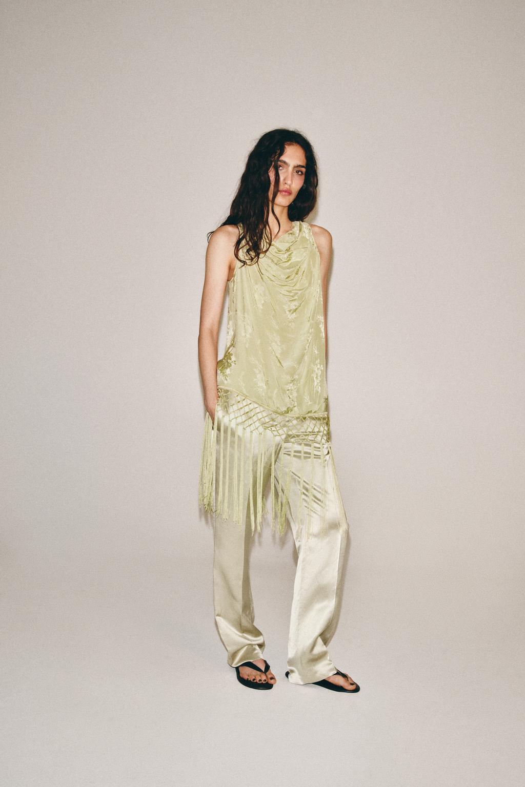 ZW Jacquard Fringed Top