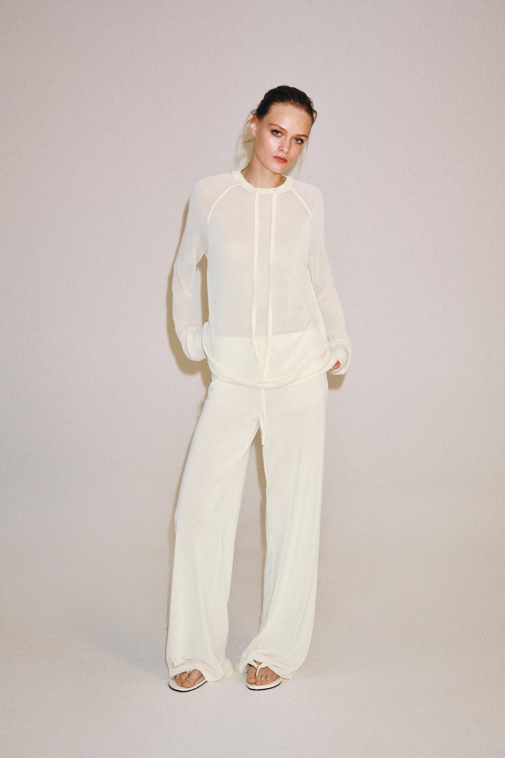 Fluid Semi-Sheer Sweatshirt