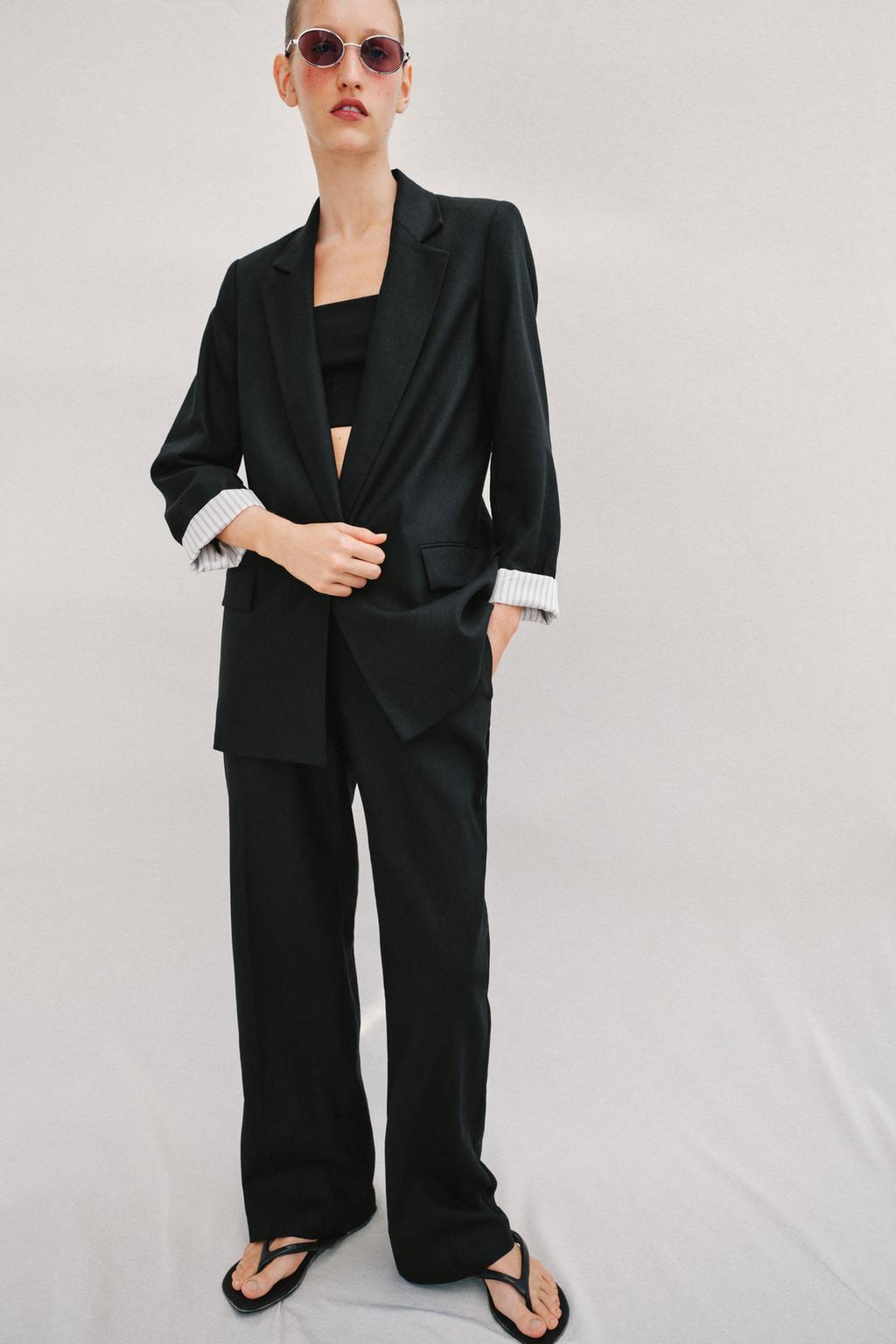 Linen Rolled-Sleeve Blazer