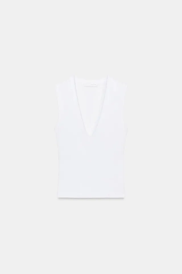 Cotton V-Neck T-Shirt – image 4