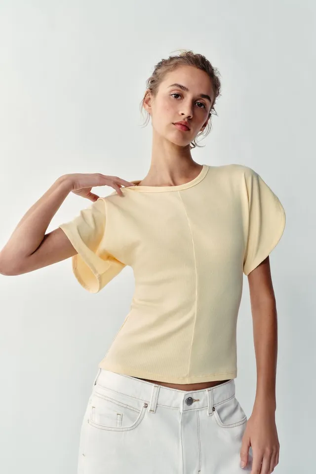 Slim Fit Round Neck Kimono Sleeve T-Shirt (Cotton Blend) – image 2