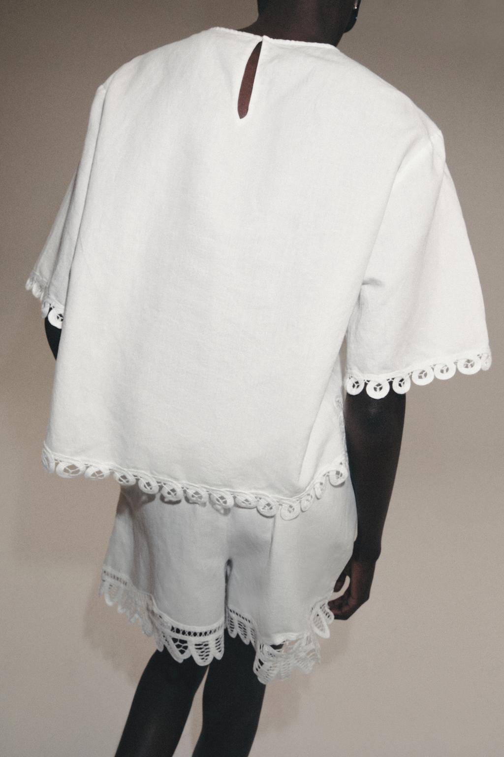 SHORTS مطرز بالكتان ZW COLLECTION