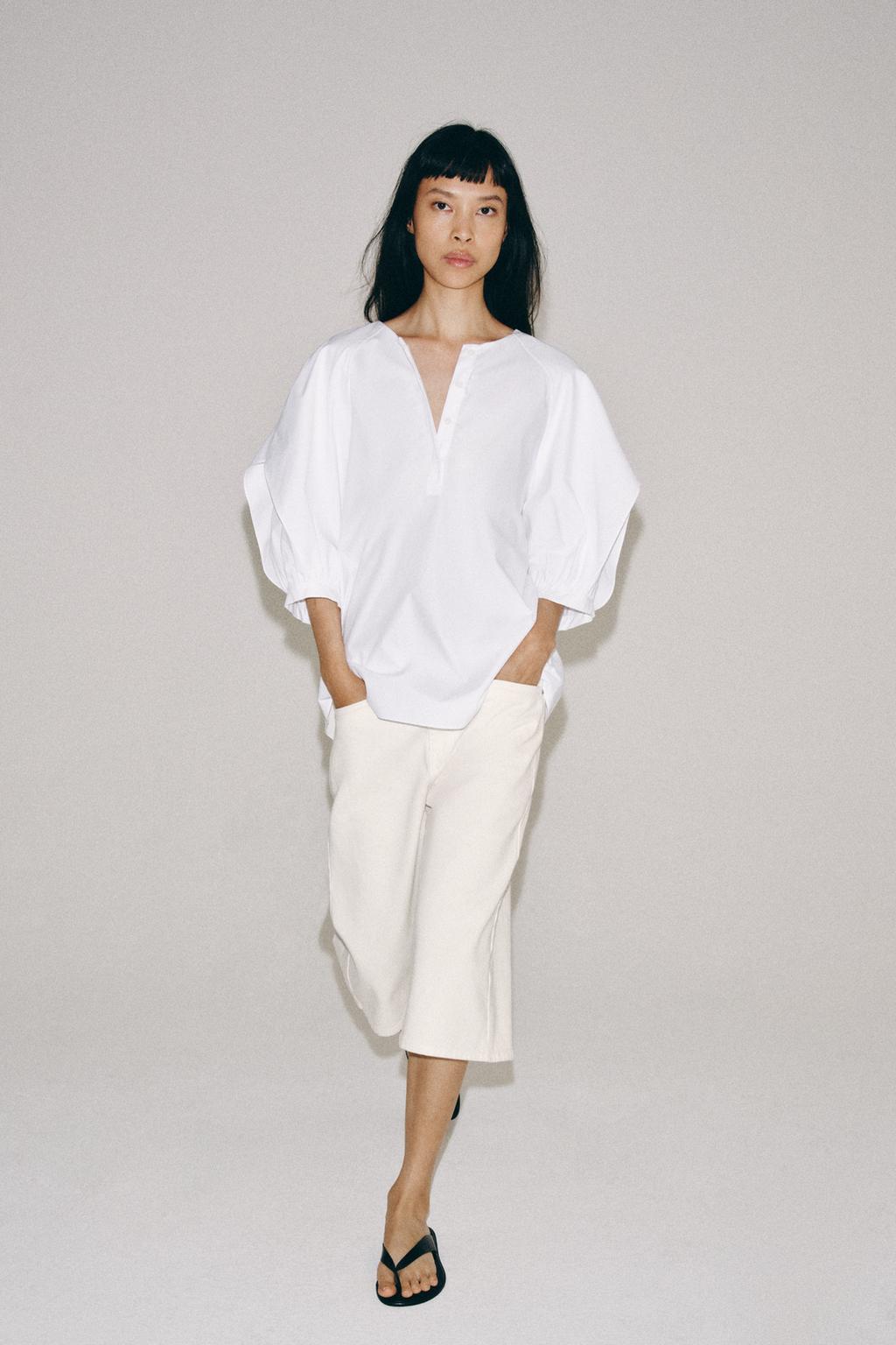ZW Collection Pleated Sleeve Shirt