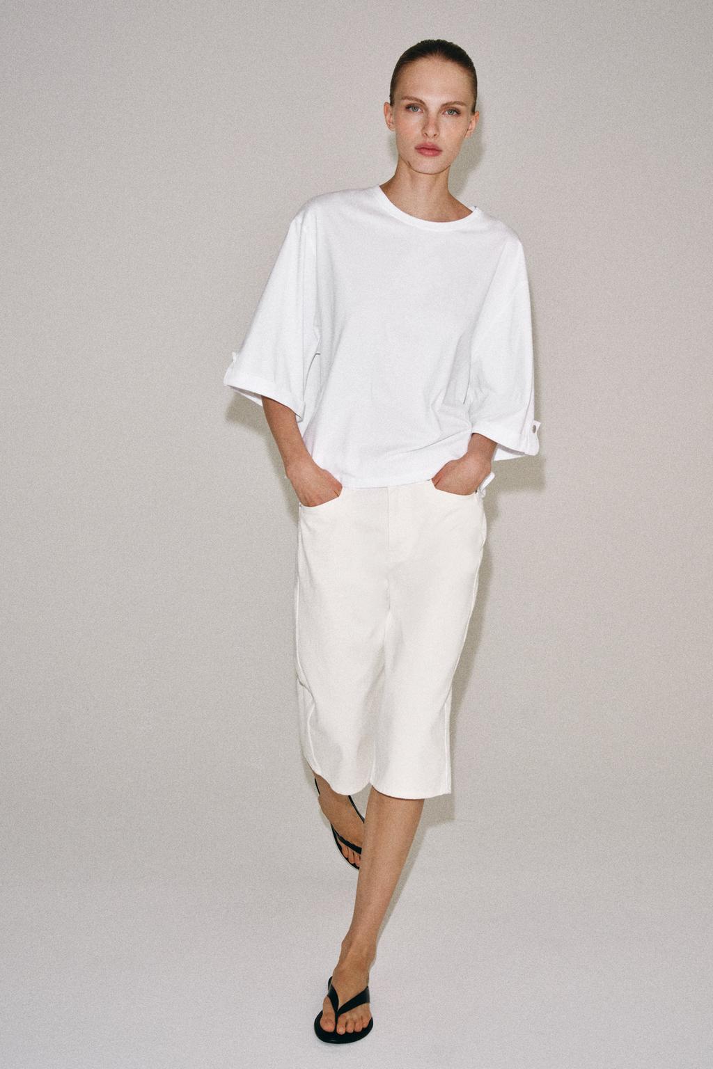 Boat Neck Button T-Shirt